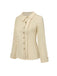 Camicetta in cotone con bottoni color crema anni '30