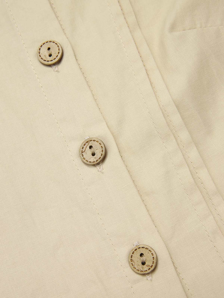 Camicetta in cotone con bottoni color crema anni '30
