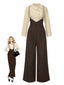 2PCS Camicetta in cotone e pantaloni con bretelle anni '30
