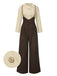 2PCS Camicetta in cotone e pantaloni con bretelle anni '30