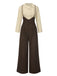 2PCS Camicetta in cotone e pantaloni con bretelle anni '30