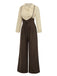 2PCS Camicetta in cotone e pantaloni con bretelle anni '30
