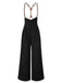 Pantaloni con bretelle e bottoni marrone scuro anni '50
