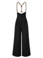 Pantaloni con bretelle e bottoni nero anni '50