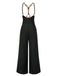 Pantaloni con bretelle e bottoni marrone scuro anni '50