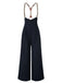 Pantaloni con bretelle e bottoni marrone scuro anni '50