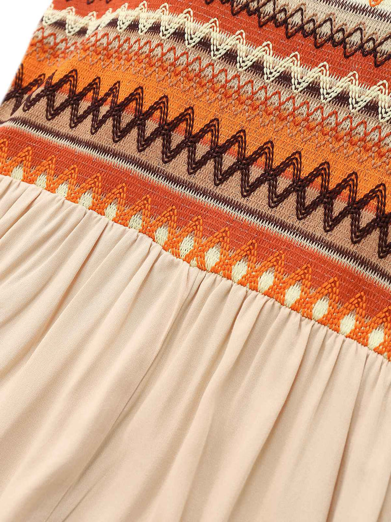 [Prevendita] Tuta corta boho con scollo quadrato albicocca anni '70