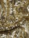 Abito a ruota con paillettes e spalle scoperte oro anni '50