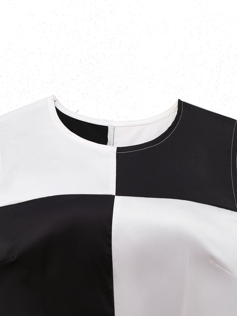 Abito color block bianco e nero anni '60