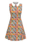 Abito margherite colletto Peter Pan arancione anni '60