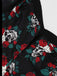 Abito con teschio e rose Halloween nero anni '50