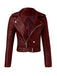 Giacca corta in similpelle con revers con cintura anni '80