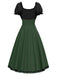 Abito color block con lacci verde anni '40
