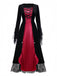 Abito da regina dei vampiri Halloween rosso anni '30