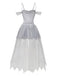 Abito da sposa zombie in pizzo e rete Halloween bianco anni '60