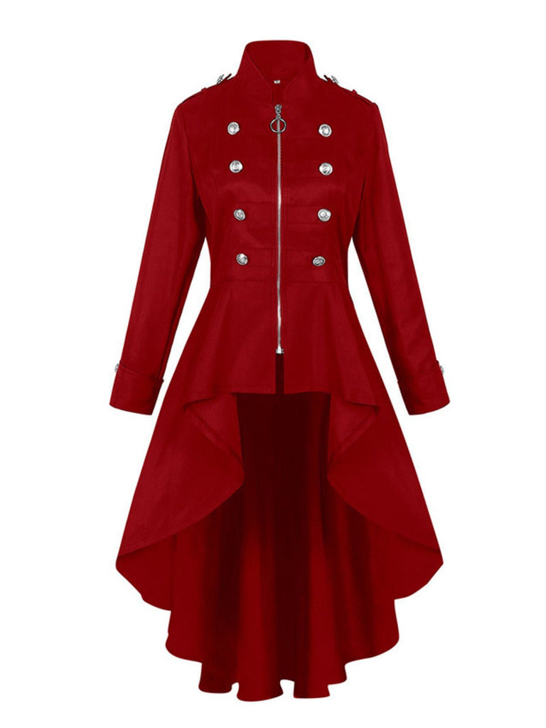 Cappotto con colletto alto e orlo alto e basso anni '50