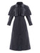 Cappotto a mantella Mercoledì in finta lana quadri grigio anni '50