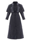 Cappotto a mantella Mercoledì in finta lana quadri grigio anni '50