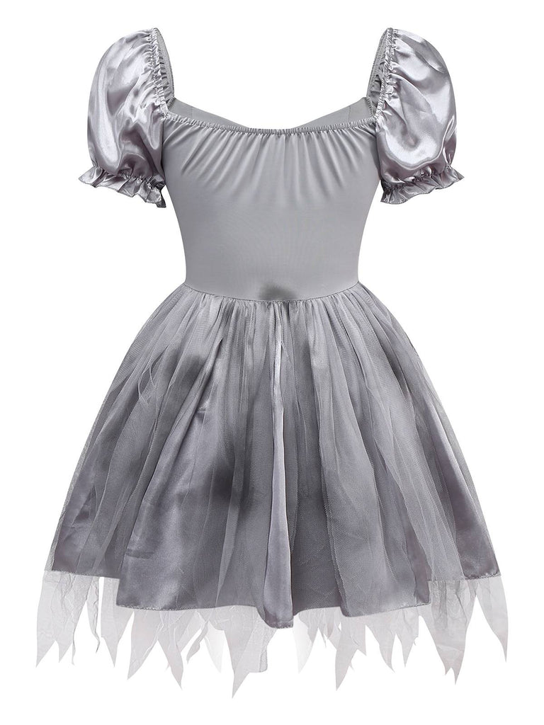 Abito tutù zombie stile sposa fantasma grigio anni '50