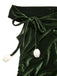 Abito Bardot in velluto arricciature e spalle scoperte verde anni '40