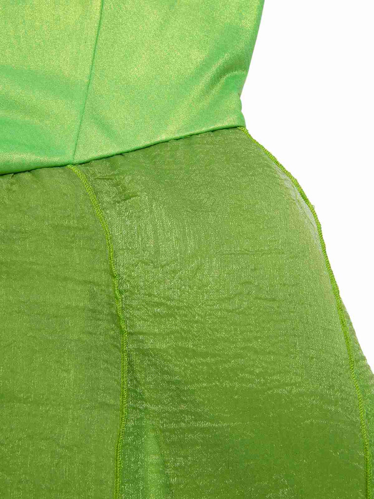 Abito con orlo a petalo da fata di Trilli verde anni '70