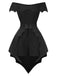 2PCS Tuta corta pipistrello gotica e copricostume nero anni '50