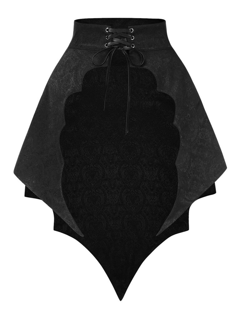 Copricostume in jacquard gotico a pipistrello nero anni '50