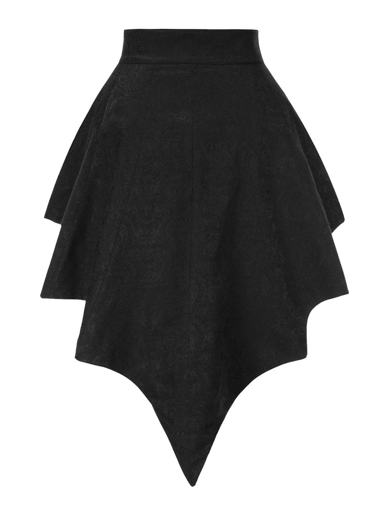 2PCS Tuta corta pipistrello gotica e copricostume nero anni '50