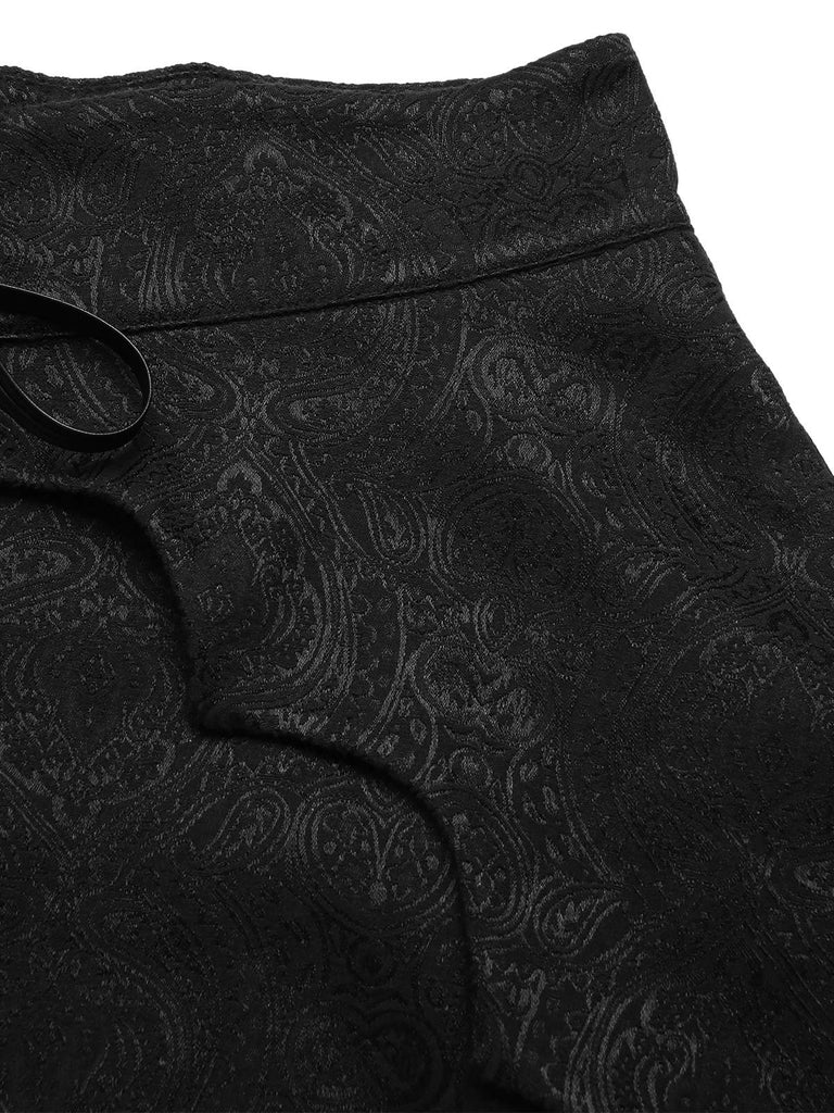 2PCS Tuta corta pipistrello gotica e copricostume nero anni '50