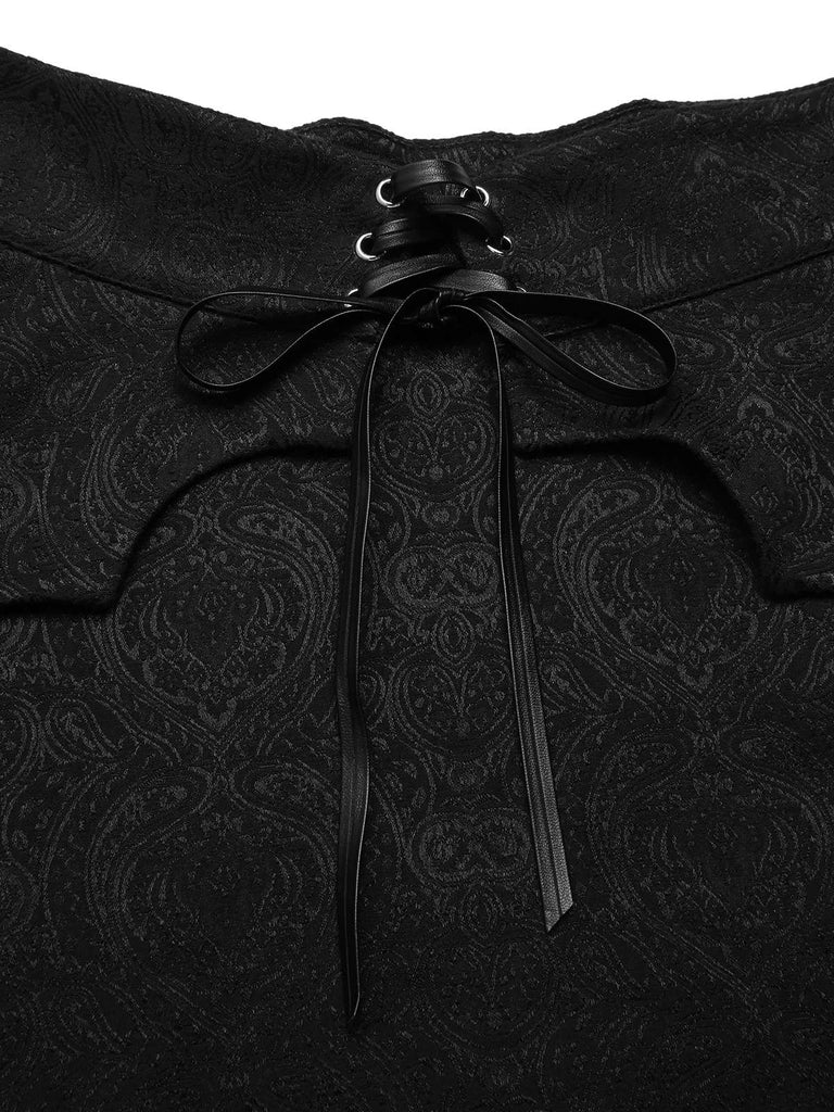 2PCS Tuta corta pipistrello gotica e copricostume nero anni '50
