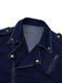 Giacca in denim con bottoni e revers blu scuro anni '50