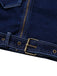 Giacca in denim con bottoni e revers blu scuro anni '50