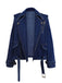 Giacca in denim con bottoni e revers blu scuro anni '50