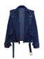 Giacca in denim con bottoni e revers blu scuro anni '50
