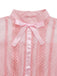 Abito in tulle senza maniche con fiocco in pizzo rosa anni '60