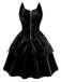 Abito in pelle da Catwoman Halloween nero anni '50