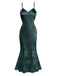 Abito a sirena in raso jacquard floreale anni '30