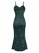 Abito a sirena in raso jacquard floreale anni '30