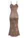 Abito a sirena in raso jacquard floreale anni '30