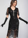 Abito Charleston nappe in paillettes  con scollo a barchetta anni '20