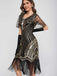 Abito Charleston nappe in paillettes  con scollo a barchetta anni '20