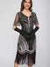 Abito Charleston nappe in paillettes  con scollo a barchetta anni '20