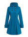 Cappotto con cappuccio in finta lana blu anni '30