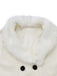 Cappotto con bottoni in pelliccia sintetica rimovibile nero anni '40