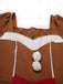 Abito in peluche con omino di pan di zenzero curcuma anni '50