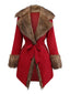 Cappotto in pelliccia sintetica con cintura e revers anni '50