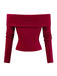 Maglione a maglia con spalle scoperte rosso anni '50