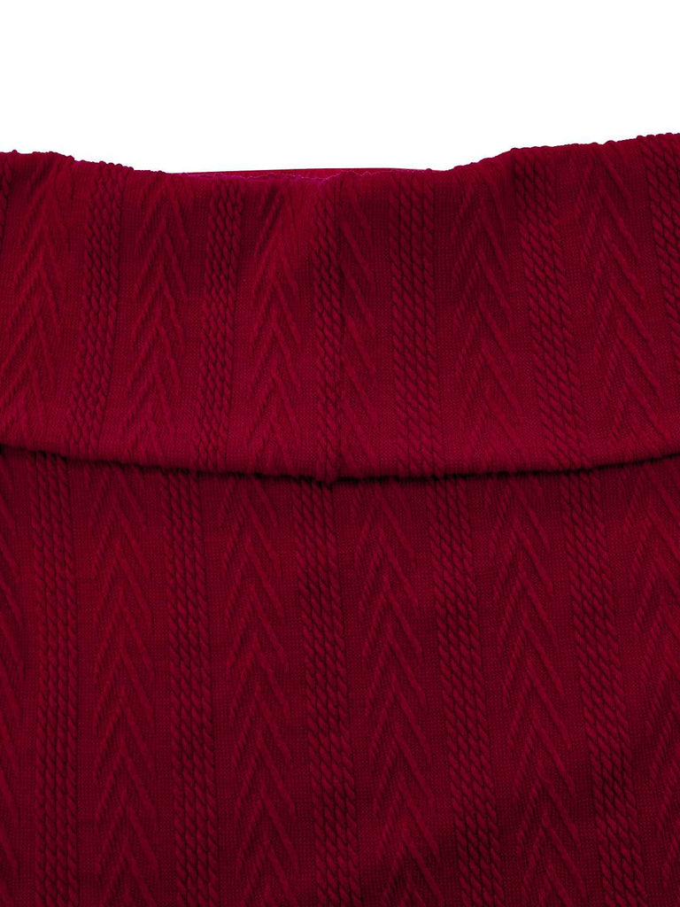Maglione a maglia con spalle scoperte rosso anni '50