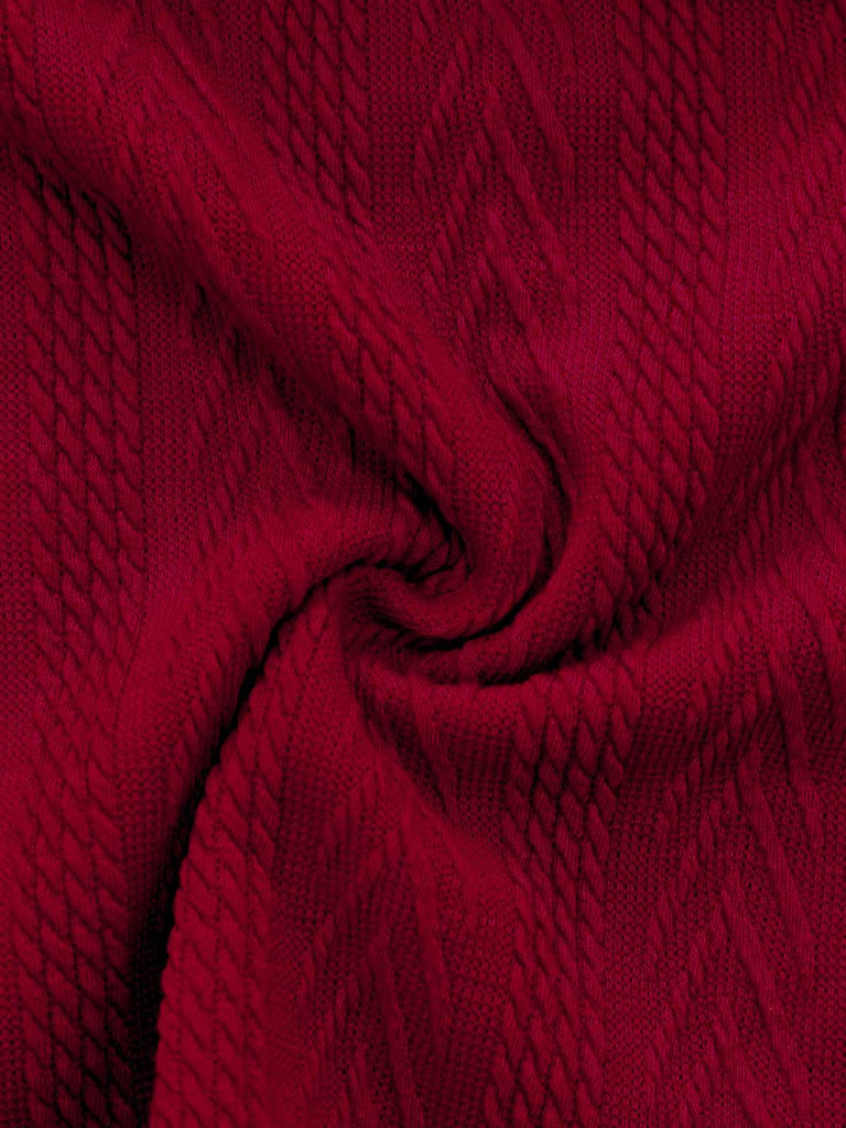 Maglione a maglia con spalle scoperte rosso anni '50