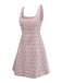 Mini abito scamiciato in tweed quadri rosa anni '60